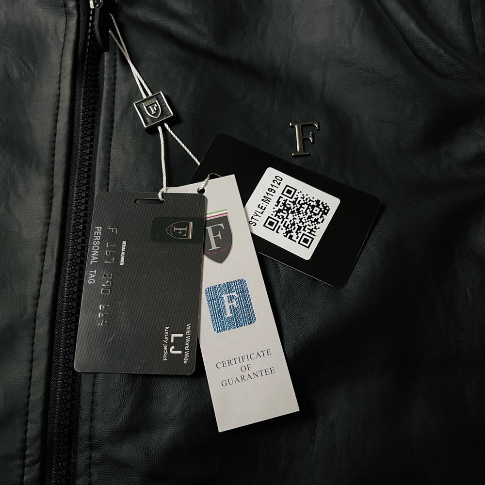 FERRARI F COLLECTIONS — MADE IN ITALY, VEGAN LEATHER/SUEDE, BLACK, LUXURY JACKET - Picture 8 of 17